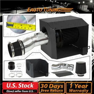 BLACK COLD AIR INTAKE KIT +HEAT SHIELD For 2016-2021 Honda Civic 1.5L Turbo - Picture 1 of 4