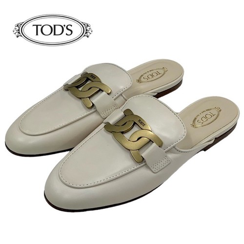 TOD’S TOD'S Kate sandali sandali bassi ciabatte sandali mules scarpe catena pelle beige