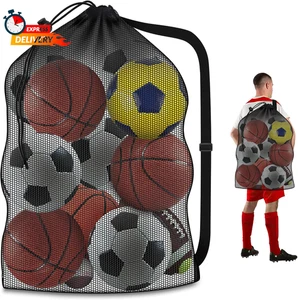 Extra große Sport Ball Tasche, strapazierfähige atmungsaktive Netz Aufbewahrungstasche, 40" x 30" H - Bild 1 von 8