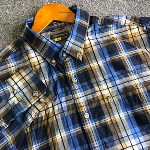 Camicia Eddie Bauer Travex uomo alta grande blu a quadri pesca bottoni performance - Foto 1 di 10