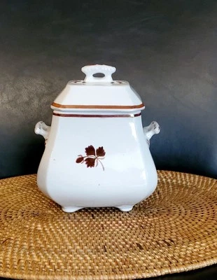 Antique Tea Leaf English Ironstone Sugar Bowl - Image 1 of 4