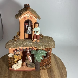 Presepe peruviano in terracotta pezzo unico 7" - Foto 1 di 9