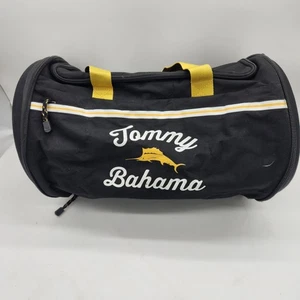 Tommy Bahama Black & Yellow Travel Duffel Bag Collapsible Packable Expanding Zip - Picture 1 of 7