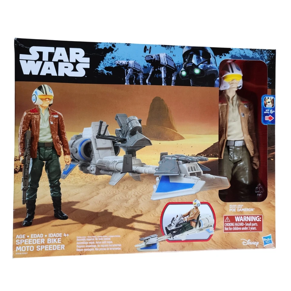 Hasbro Star Wars The Force Awaken POE Dameron Figure Speeder Bike Age 4 B3918