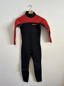 Two Bare Feet Kids Children Age 12 Years Full Length Black Red Wetsuit - Picture 1 of 6