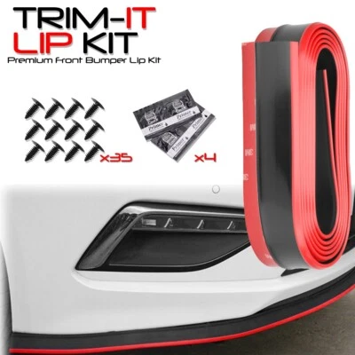 TRIM-IT Lip Kit Universal Fit Bumper Lip Spoiler Body Kit Wing Red Peugeot - Image 1 of 4