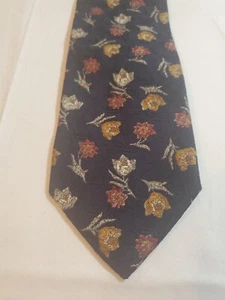 STRUCTURE Tie Men's Black Blue Brown Tan Floral 100% Silk USA 4"/58" - Picture 1 of 4