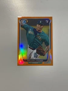 2014 Bowman Chrome Orange Refractor Taijuan Walker /25 #21 Rookie Serial RC - Picture 1 of 2