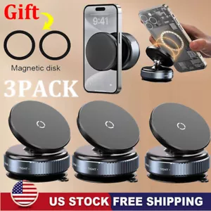 360 Vacuum Strong Magnetic Phone Holder Suction Cup Car Stand Foldable Car Mount - Picture 1 of 21
