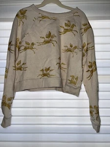 Tea Collection Girls Sweatshirt With Gold Flying Horses Size 10 Darts - Picture 1 of 5