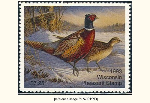D2K Wisconsin Pheasant Stamp 1993 $7.25 - Image 1 of 1