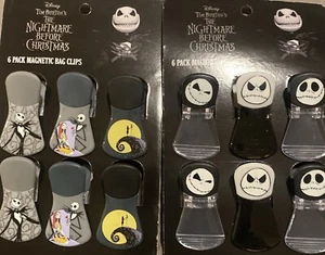 Nightmare Before Christmas "Halloween" 6 Magnetic Bag Clips 2 Pack - Picture 1 of 4