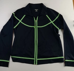 Oleg Cassini Sport Jacket Womens Size Medium Navy Blue with Light Green Piping - Picture 1 of 8