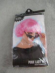 Pink Lady Wig 50's Short Sock Hop Halloween Cosplay Costume Grease Dress Up