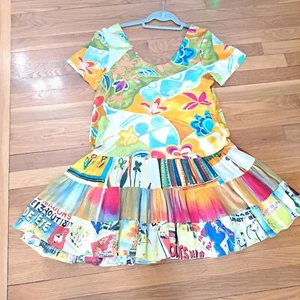 Vintage Jams World Hawaii Hattie Snapdragon Dress Multicolor Small 90's Rare - Picture 1 of 12