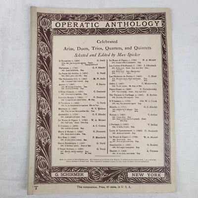 Libro de partituras de colección 1911 de antología operística Le Nozze Di Figaro Aria Foto 1 de 4