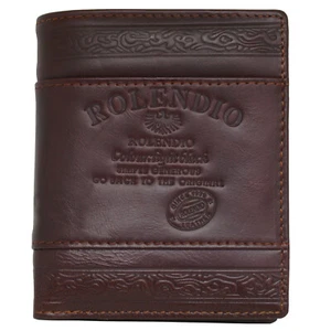 Men's Leather Wallet 6 Credit Card Full Zippered Pocket Vintage Purse - Picture 1 of 8