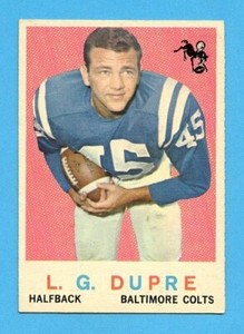 1959 TOPPS # 163 L. G. DUPRE BALTIMORE COLTS VGEX+ FREE SHIPPING