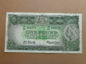 Australia Commonwealth banknote - 1 one pound ND(1961-1965) combined shipping(a) - Picture 1 of 2