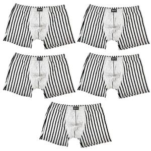 5 Pack Mens Magic Underwear 95% Cotton Elastic Trunk Boxer Striped Underwear - A - Picture 1 of 32