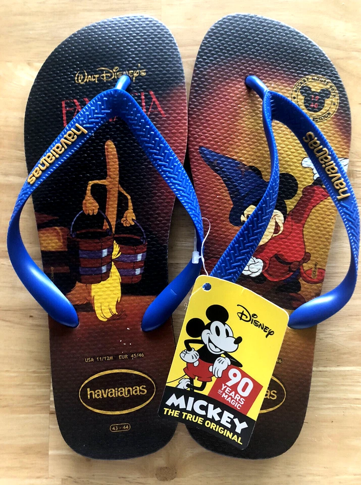 Chanclas raras de colección Disney Fantasia Sorcerer 90th Mickey Havaianas 11/12M Foto 1 de 4