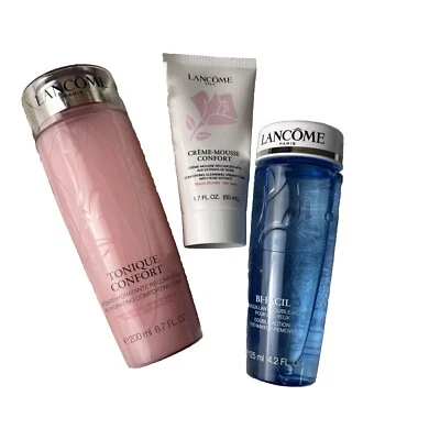 Lancome Tonique Confort Toner 6.7 + Creme Mousse +Bi Facil Makeup Remover 4.2NEW - Image 1 of 4