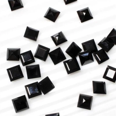 Wholesale Lot of 10mm Square Cut Natural Black Spinel Loose Calibrated Gemstone - Image 1 of 4