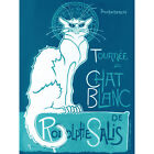 Le Chat Blanc De Rodolphe Salis White Black Cat Wall Art Canvas Print 18X24 In