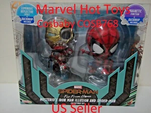 Marvel Hot Toys Far From Home Mysterio’s Iron Man Illusion And SpiderMan Cosbaby - Picture 1 of 6