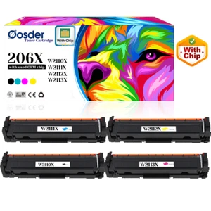 206x BK/C/M/Y Toner (gebrauchter OEM Chip), für HP M255dw/M282/283fdw, W2110X W2111X 12 13 - Bild 1 von 1