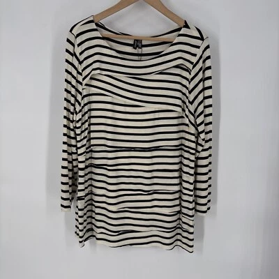 Ravel 女式分层束腰上衣大号针织柔软条纹休闲舒适 — 第 1/4 张图片