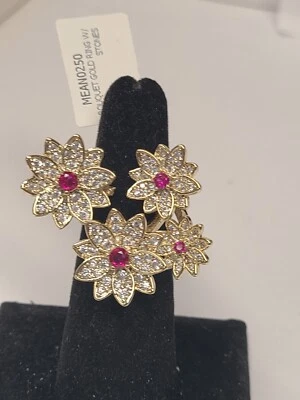 Nali Goldtone Bouquet Ring Size Adjustable - Image 1 of 3