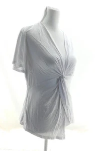 Tahari Petite Women's White Blouse V-Neck Short Sleeve Pullover Basic Style - Picture 1 of 11