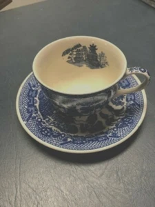 Vintage Blue Willow Cup and Saucer from Japan W10 - Picture 1 of 3