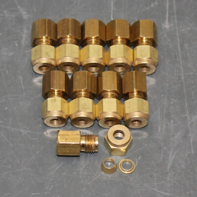 (10) Parker Straight Connectors 4FSC2N-B, 1/4" Tube x 1/8" NPT Pipe, Brass - Image 1 of 4
