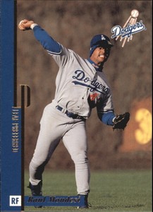 1996 Leaf Preferred Press Proofs Dodgers Baseball Card #33 Raul Mondesi 