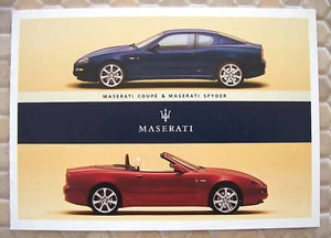 MASERATI OFFICIAL SPYDER AND COUPE SALES BROCHURE 2003 USA EDITION - Picture 1 of 1