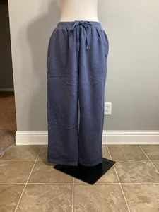 Woman Within Women's Plus Size L 18/20 Sweatpants Fleece Blue - Picture 1 of 2