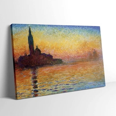 San Giorgio Maggiore at Dusk Claude Monet Reproduction Canvas Print 15.5"x12" - Image 1 of 3