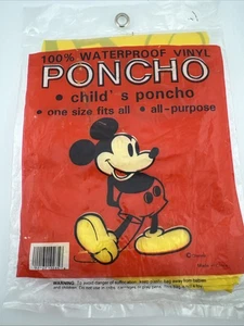 Mickey Mouse Wasserdichter Poncho Disney World Kinder One Size Vintage Neu - Bild 1 von 2