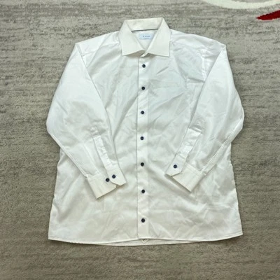 Camisa ETON com botões 17 vestido branco 43 preppy formal ao ar livre preppy vestido masculino - Imagem 1 de 4