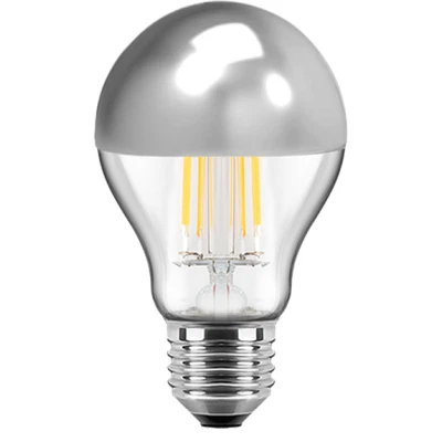 LED Leuchtmitte Kopfspiegellampe Birnenform Mirror 7W = 60W E27 Silber - Bild 1 von 2