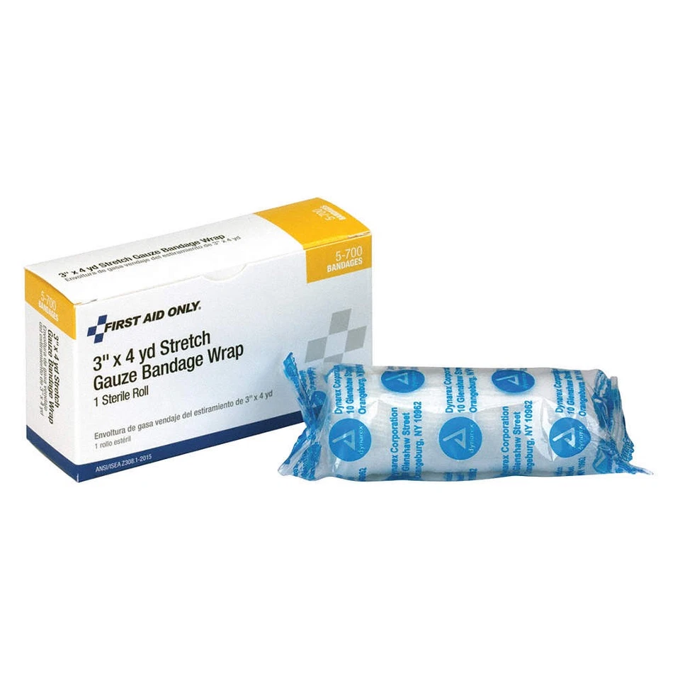 FIRST AID ONLY 5-700 Stretch Gauze,White,4yd L,3"W 39N984 - Image 1 of 1