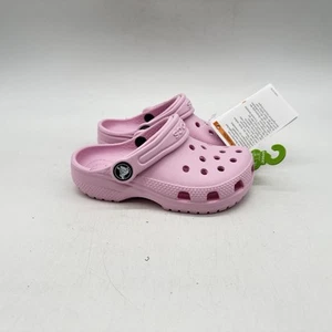 Crocs Z3911* Girls Toddler Ballerina Pink Solid Classic Clogs Sandals Size C9 - Picture 1 of 5