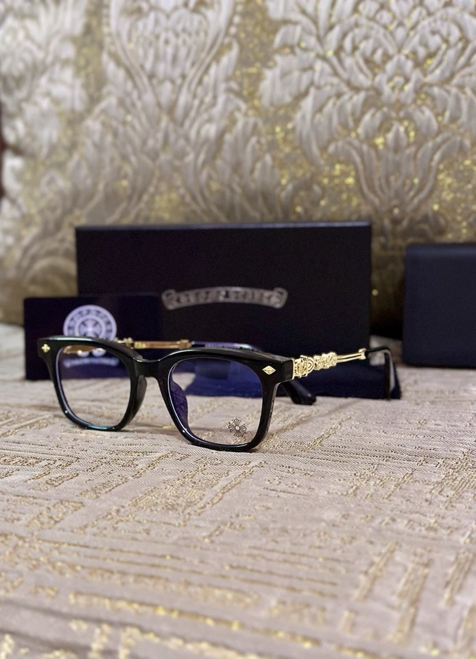 Occhiali Chrome Hearts – Nero & Oro – NUOVI con Scatola - Immagine 1 di 4