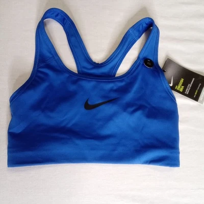 Nike DRI_FIT Swoosh Bra Women's XS Royal Blue Classic Style Medium Support NWT - Image 1 of 4