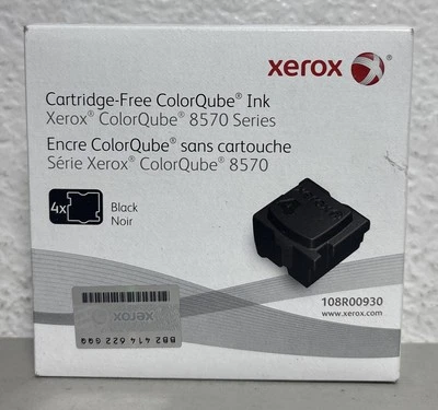 Nuevo paquete de 4 tintas sólidas negras Xerox 108R00930 para ColorQube serie 8570 - sellado Foto 1 de 3