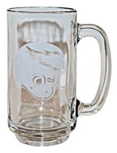 Philadelphia Eagles ~ NFL Helmet Logo 12 Oz Glass Mug ~ Frosted Litho - Picture 1 of 23