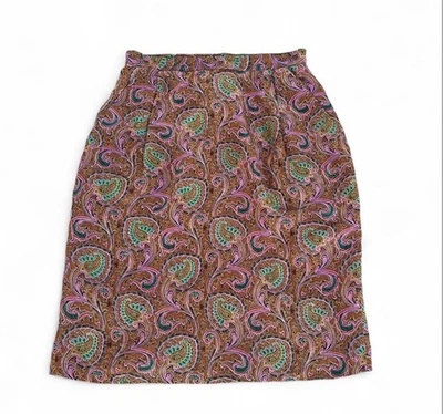 Falda vintage de cachemira de seda pura Ann Taylor años 80 para mujer talla 0/2, 26” cintura Foto 1 de 4