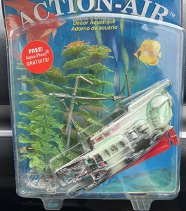 Vintage Penn Plax Action Air 1/2 naufragio pianta acquatica include ornamento acquario NOS - Foto 1 di 5